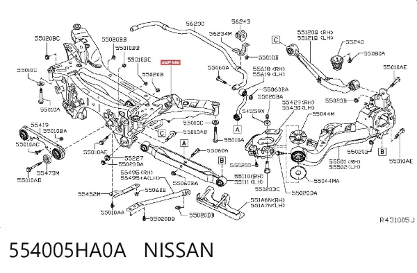 Балка задня 554005HA0A Nissan/Infiniti