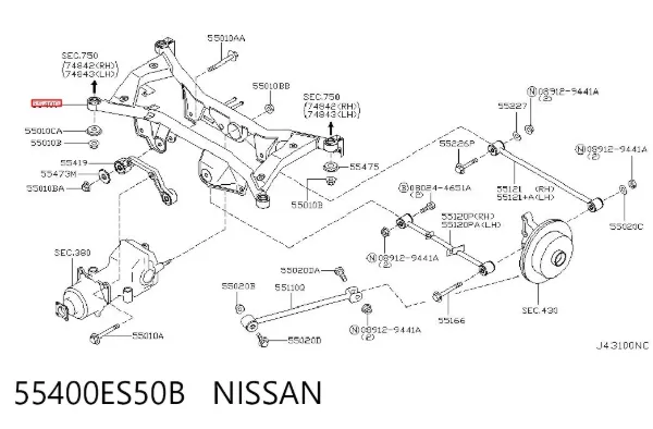 Балка задня 55400ES50B Nissan/Infiniti