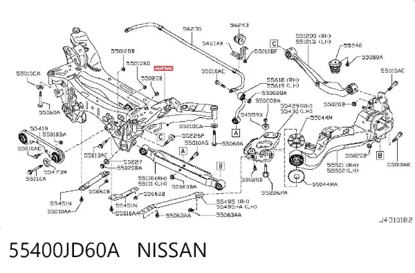 Балка задня 55400JD60A Nissan/Infiniti