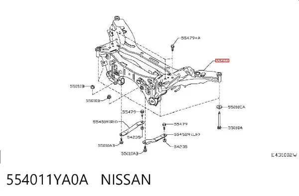 Балка задня 554011YA0A Nissan/Infiniti
