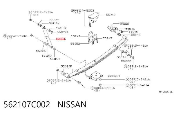 Амортизатор задній 562107C002 Nissan/Infiniti
