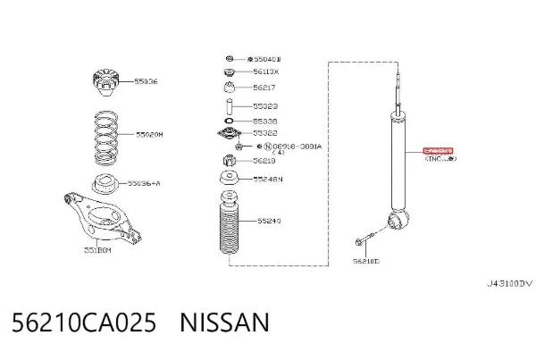 Амортизатор задній 56210CA025 Nissan/Infiniti