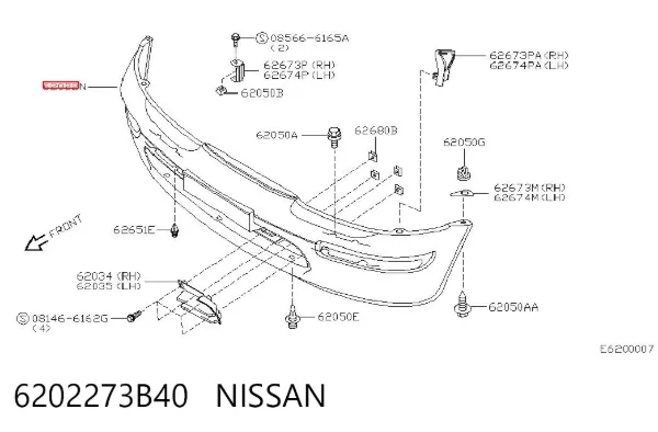 Передній бампер 6202273B40 Nissan/Infiniti
