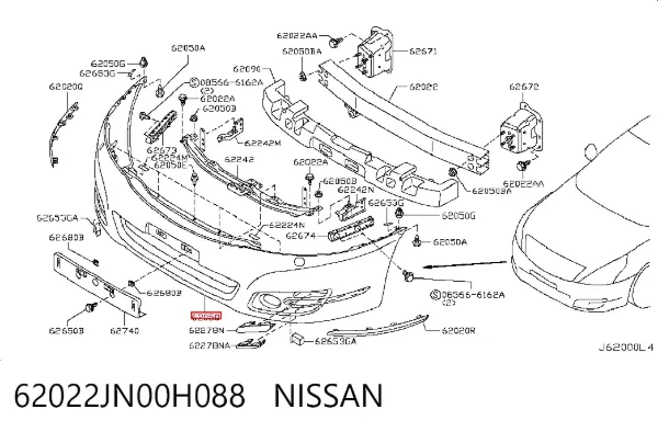 Передній бампер Nissan Teana J32