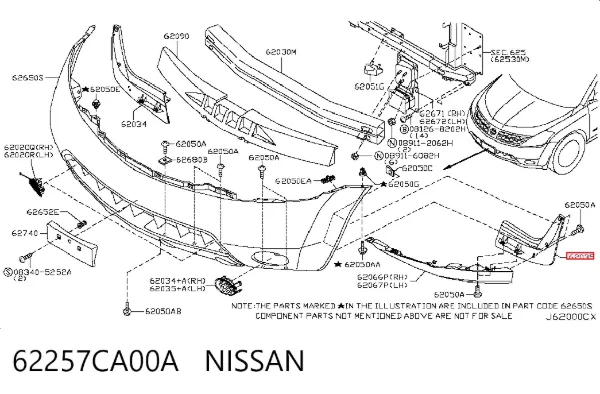  62257CA00A Nissan/Infiniti