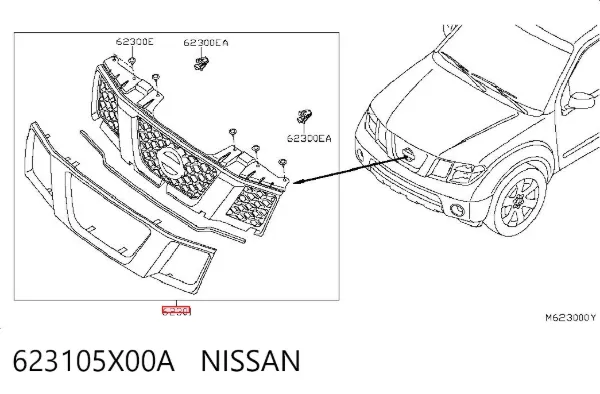 Решітка радіатора Nissan Navara NP300 III