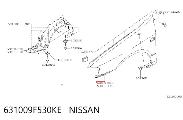 Крила 631009F530KE Nissan/Infiniti