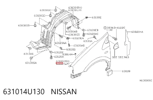 Крило переднє ліве Nissan Almera TINO