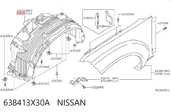 Підкрилок передній лівий Nissan Navara NP300 III