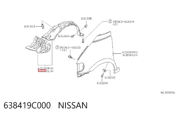 Підкрилок передній лівий Nissan Serena C23