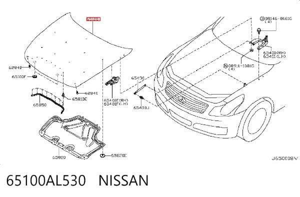 Капот 65100AL530 Nissan/Infiniti