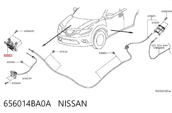 Замок капота 656014BA0A Nissan/Infiniti