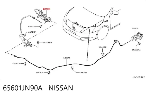Замок капота Nissan Teana J32