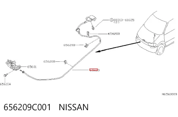 Трос капота Nissan Serena C23