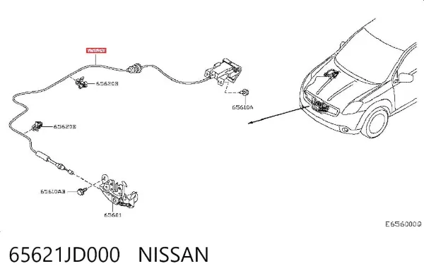 Трос капота 65621JD000 Nissan/Infiniti