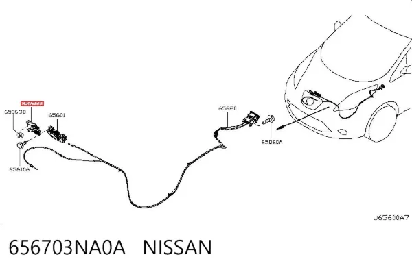 Стояк-гак замка капота 656703NA0A Nissan/Infiniti