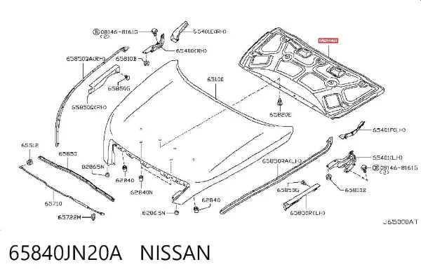 Шумоізоляція капота Nissan Teana J32