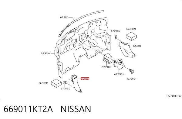 Обшивка стійки кузова внутрішня, передня ліва 669011KT2A Nissan/Infiniti