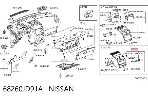  68260JD91A Nissan/Infiniti