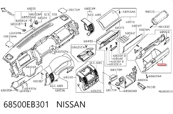  68500EB301 Nissan/Infiniti