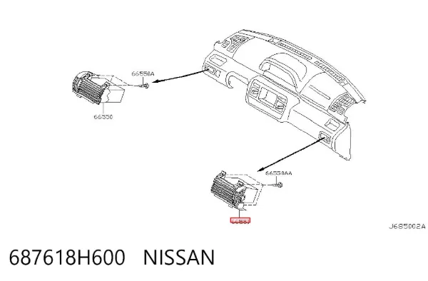 Решітка повітропровода права 687618H600 Nissan/Infiniti