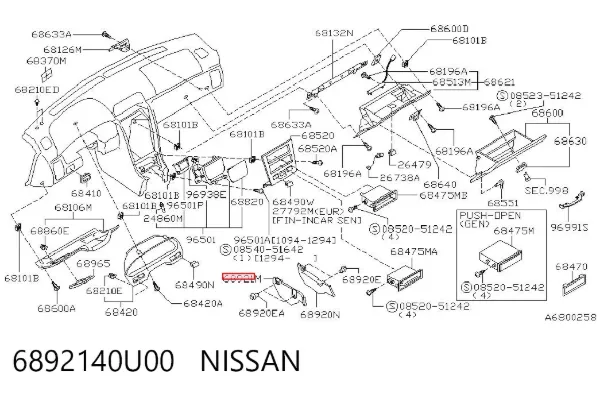  6892140U00 Nissan/Infiniti