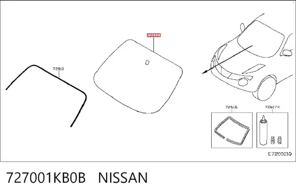 Лобове скло 727001KB0B Nissan/Infiniti