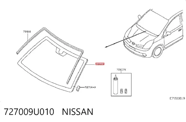 Лобове скло 727009U010 Nissan/Infiniti