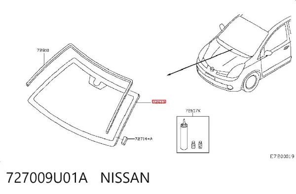 Лобове скло 727009U01A Nissan/Infiniti