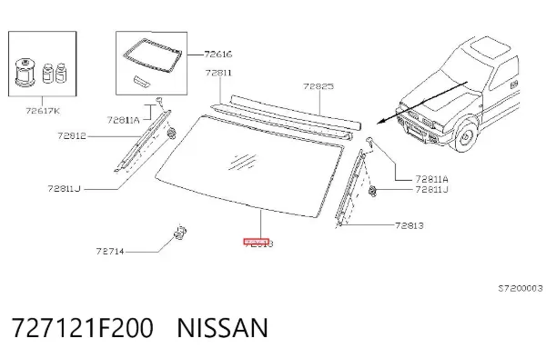 Лобове скло 727121F200 Nissan/Infiniti
