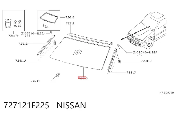 Лобове скло 727121F225 Nissan/Infiniti