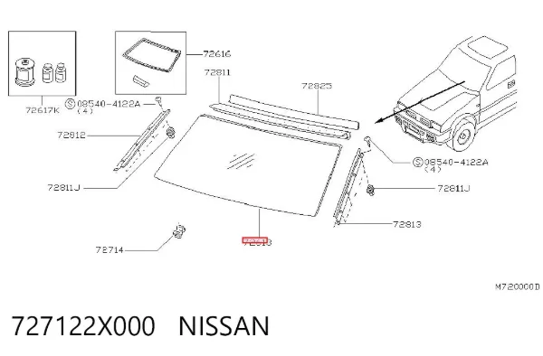 Лобове скло 727122X000 Nissan/Infiniti