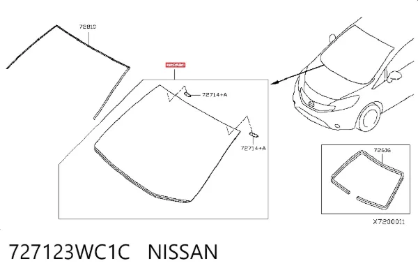 Лобове скло 727123WC1C Nissan/Infiniti