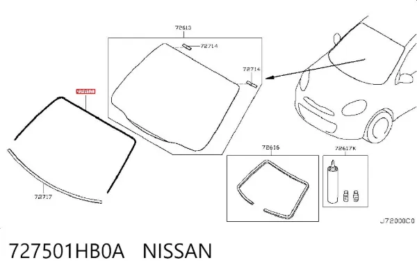 Накладка лобового скла 727501HB0A Nissan/Infiniti
