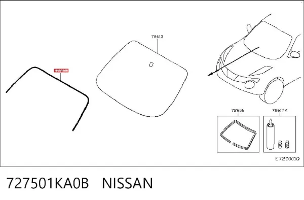 Накладка лобового скла 727501KA0B Nissan/Infiniti