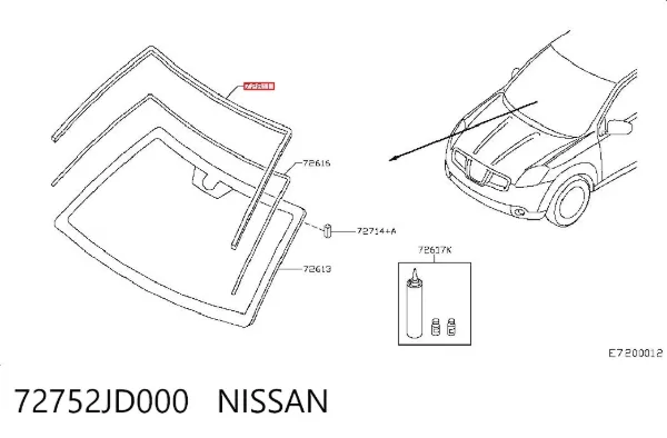 Накладка лобового скла Nissan Qashqai I