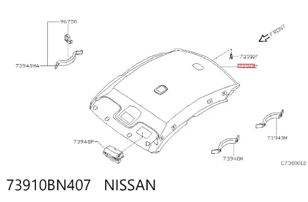 Оббивка даху (стеля) 73910BN407 Nissan/Infiniti