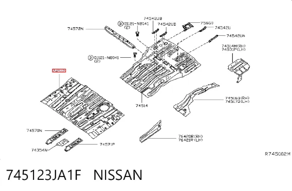 Днище кузова 745123JA1F Nissan/Infiniti