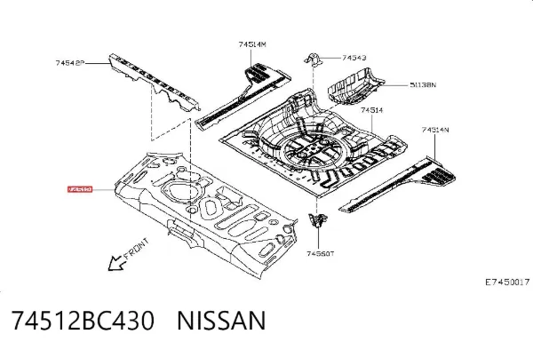 Днище кузова 74512BC430 Nissan/Infiniti