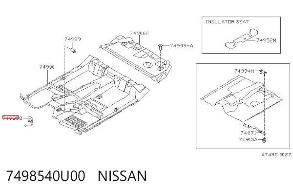  7498540U00 Nissan/Infiniti