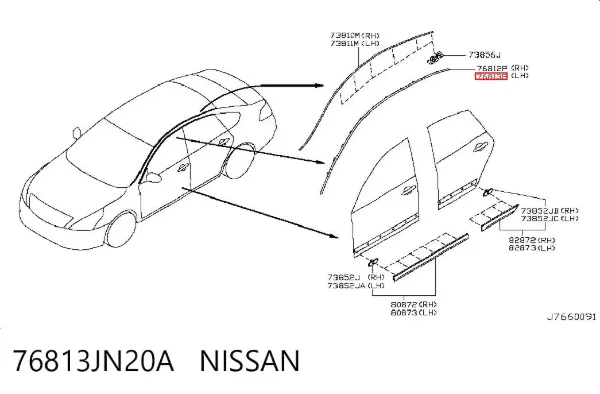  76813JN20A Nissan/Infiniti