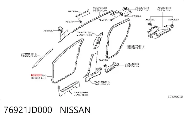  76921JD000 Nissan/Infiniti