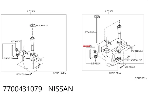 Насос-двигун омивача скла, перед/зад 7700431079 Nissan/Infiniti