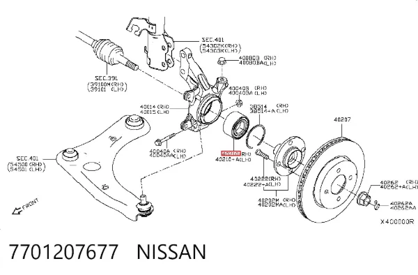 Підшипник ступиці 7701207677 Nissan/Infiniti