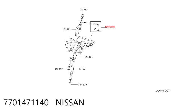 Прокладка шланга подачі масла до турбіни 7701471140 Nissan/Infiniti