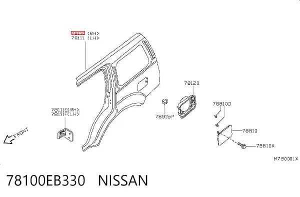 Крило заднє праве 78100EB330 Nissan/Infiniti