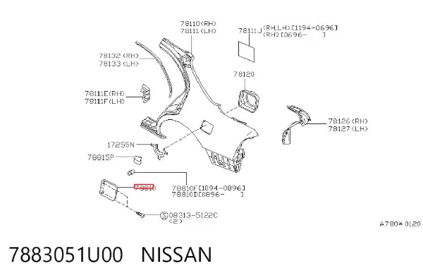 Лючок бензобака Nissan Maxima A32