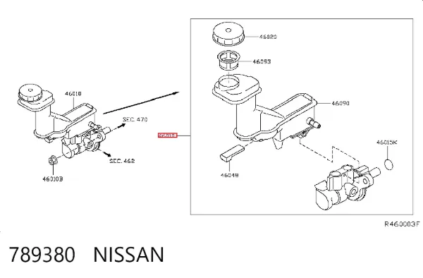 Головний гальмівний циліндр 789380 Nissan/Infiniti