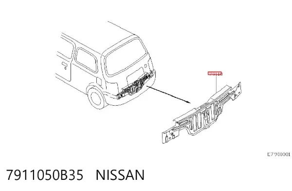 Панель задня, багажного відсіку 7911050B35 Nissan/Infiniti