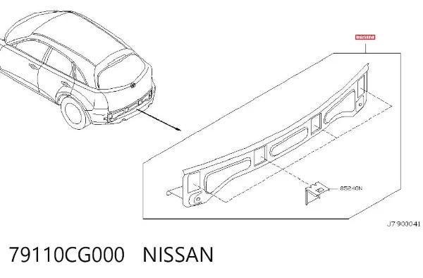 Панель задня, багажного відсіку 79110CG000 Nissan/Infiniti